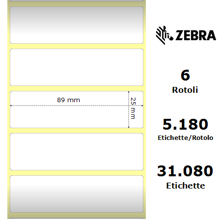 76058 - Etichette Zebra  Z-Select 2000T Carta