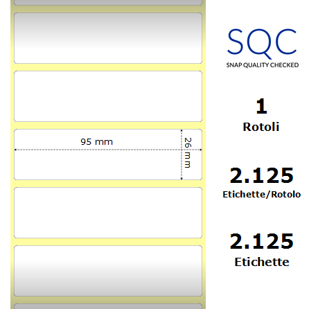 TT095026-PWPU-25/110 - Etichette SQC  S-DESK-PT Carta