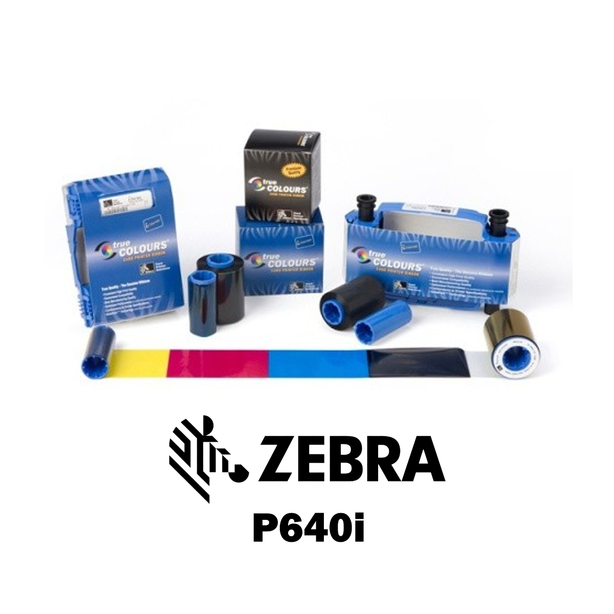 800014-945 - Ribbon Card Zebra YMCK P640i Ribbon Resina