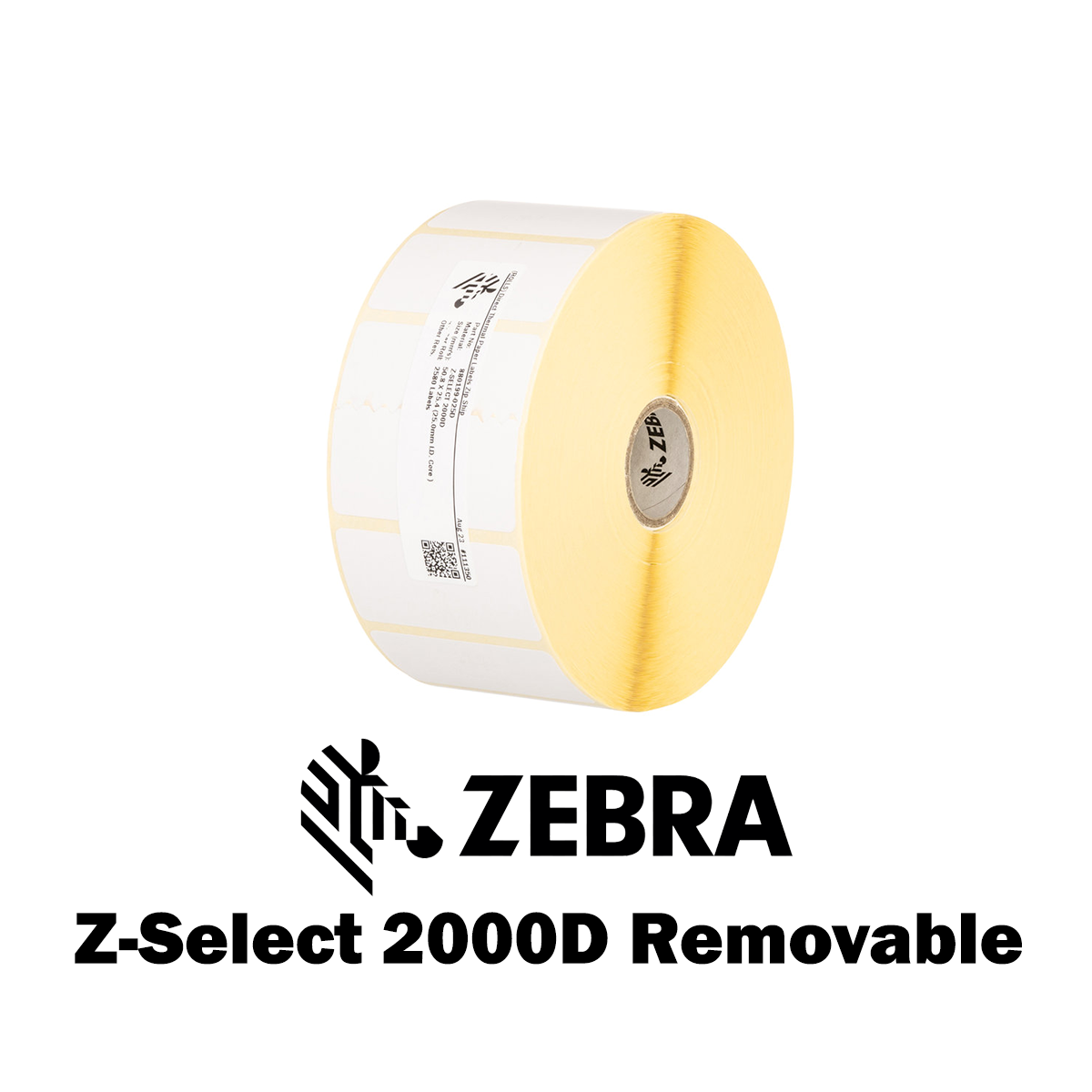 3004840-T* - Etichette Zebra Bianco, tacca nera posteriore Carta