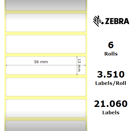 Labels Zebra - 8000D Jewelry, size: 56 x 13 mm. cod.10010064